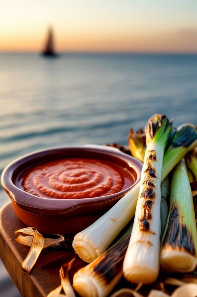 Calçots con salsa romesco